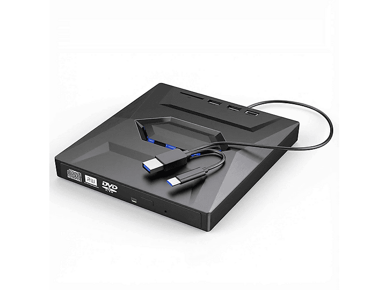 UWOT 7-in-1 USB 3.0 USB-C DVD-RW SD extern DVD Brenner