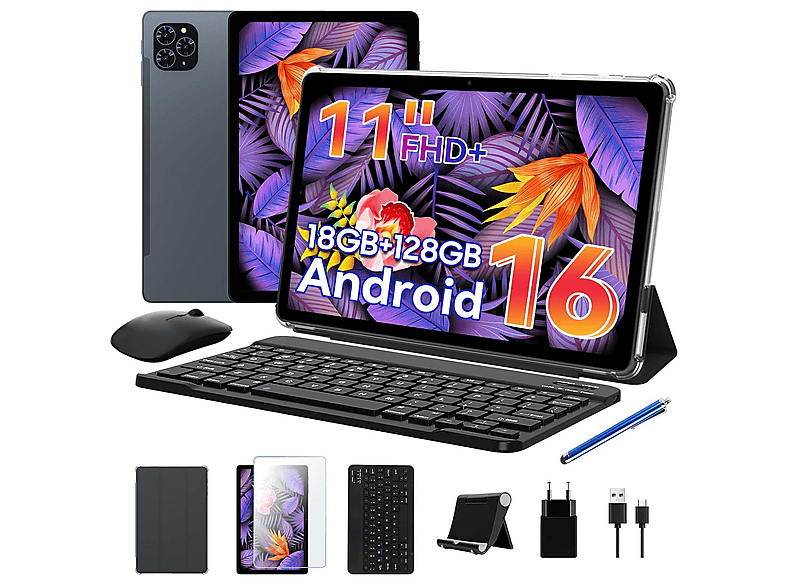 ZENVA T90, Tablet, 128 GB, 11 Zoll, Grau