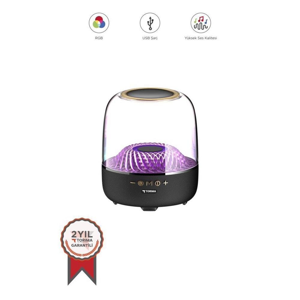 TORIMA D33 Taşınabilir Kablosuz Bluetooth Hoparlör Siyah