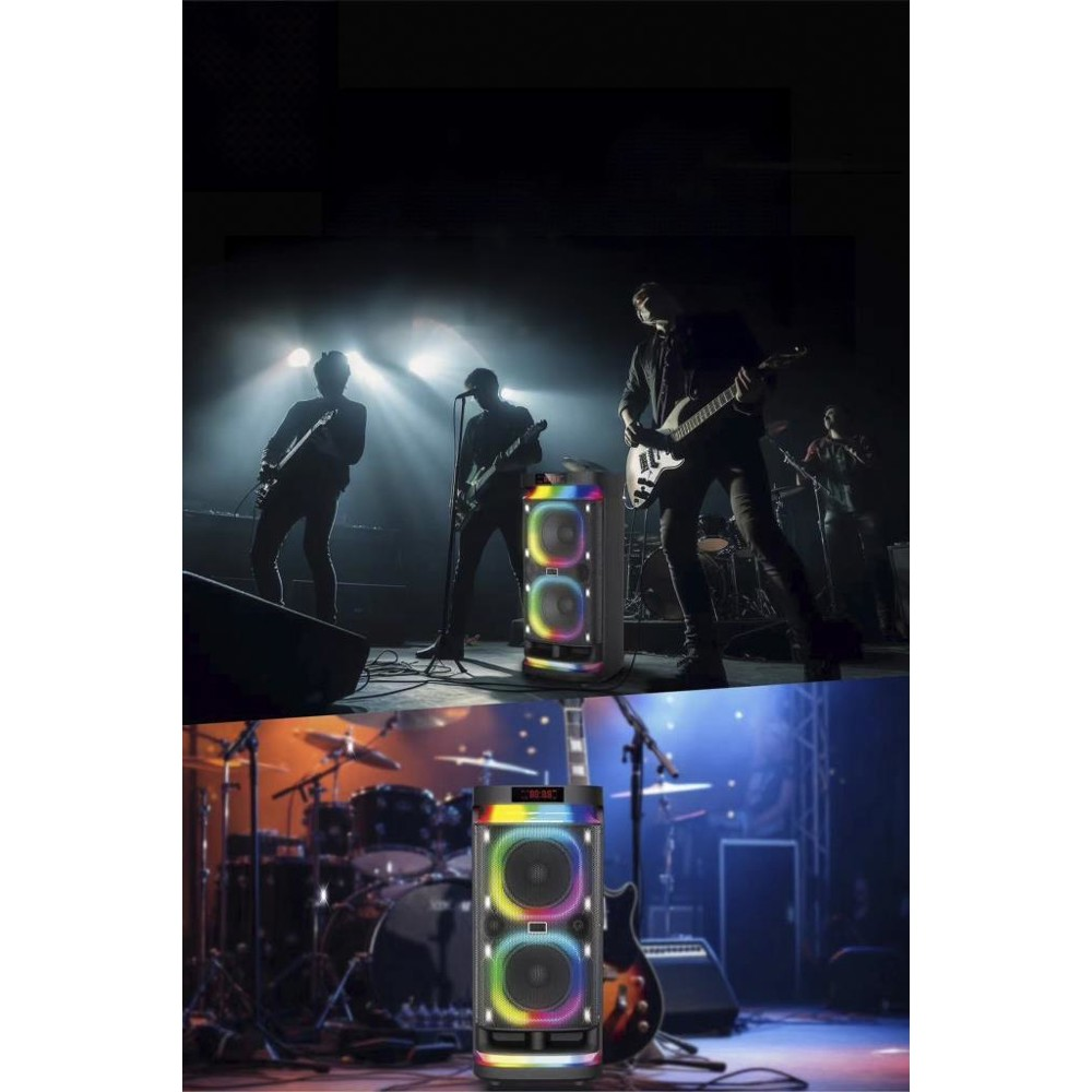 TORIMA BTs-1990 RGB Ledli Mikrofonlu Kumandalı Parti Speaker