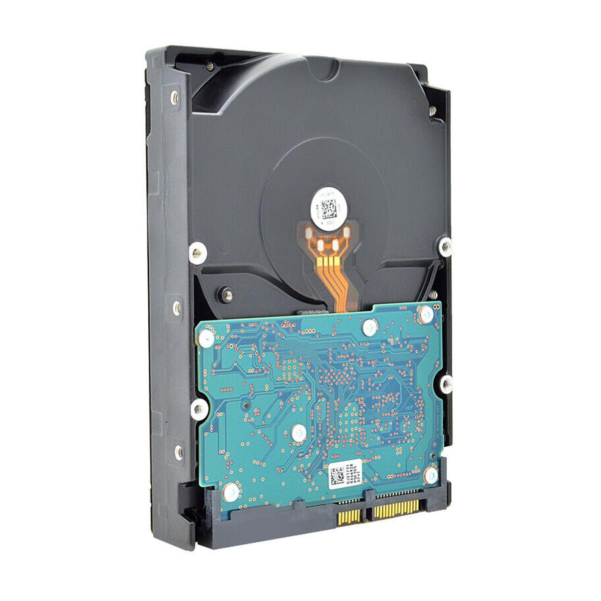 Unità disco rigido, involucro nero, con circuito stampato verde visibile. Fili e pin di connessione in basso.