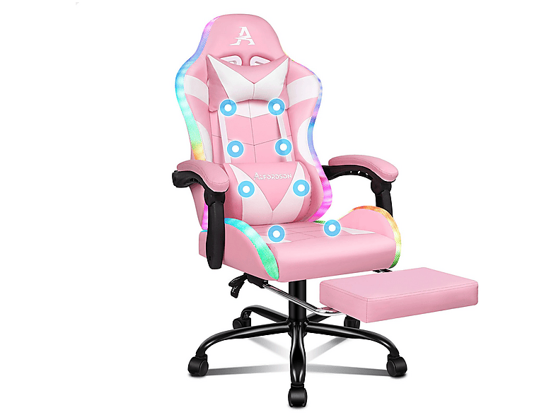 ALFORDSON 150° Neigung, Massage, LED, ergonomisch Gaming-Stuhl
