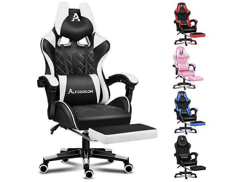 ALFORDSON Integrierte Fußstütze, Lendenkissen, ergonomisch Gaming-Stuhl