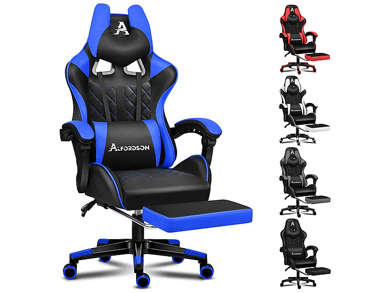 ALFORDSON Integrierte Fußstütze, Lendenkissen, ergonomisch Gaming-Stuhl