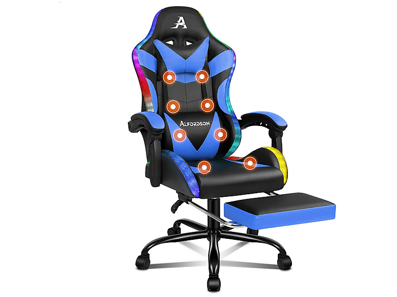 ALFORDSON 150° Neigung, Massage, LED, ergonomisch Gaming-Stuhl