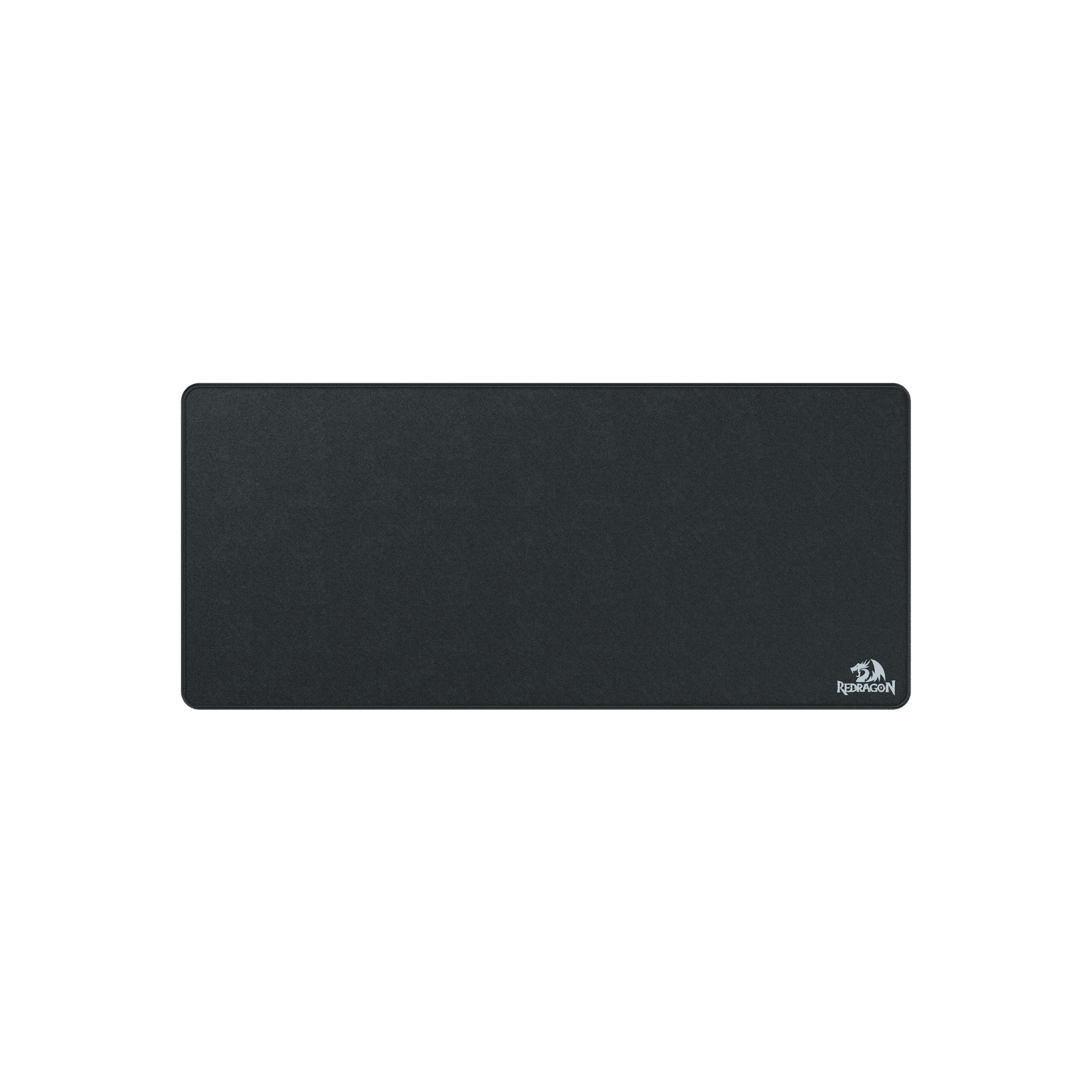 Un tapis de souris noir rectangulaire. Le logo Redragon est en bas à droite.