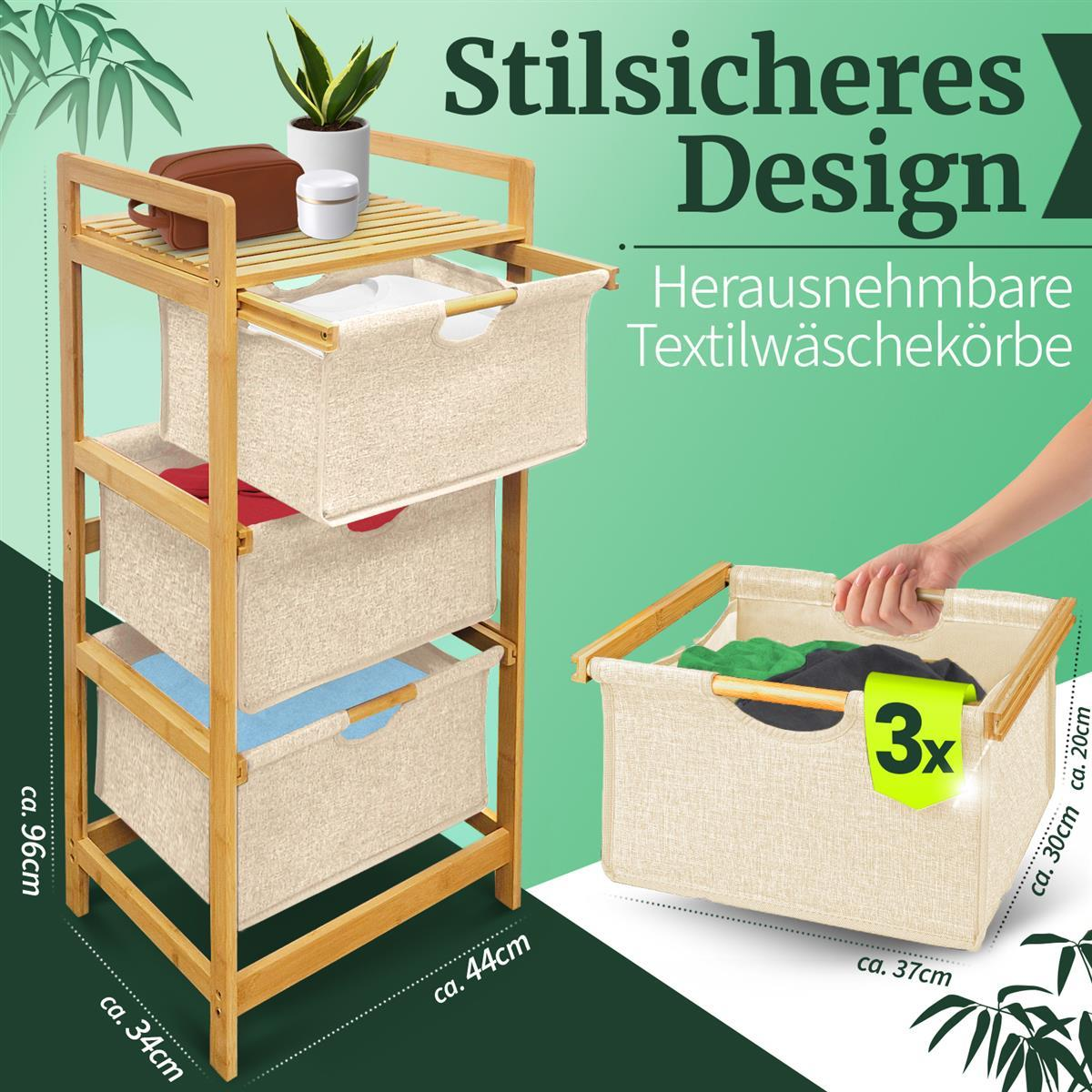 HEIMWERT Wschekorb Regal 3 Fcher, Waschzubehr | MediaMarkt