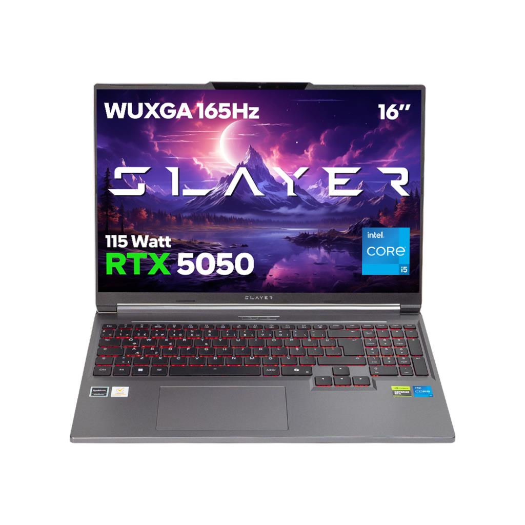 GAME GARAJ Slayer X5T-5050 C2 RTX5050 WUXGA 165Hz IPS Intel Core i5 13500HX 32 GB RAM 1 TB SSD 16 inç FreeDOS Gaming Laptop Gri