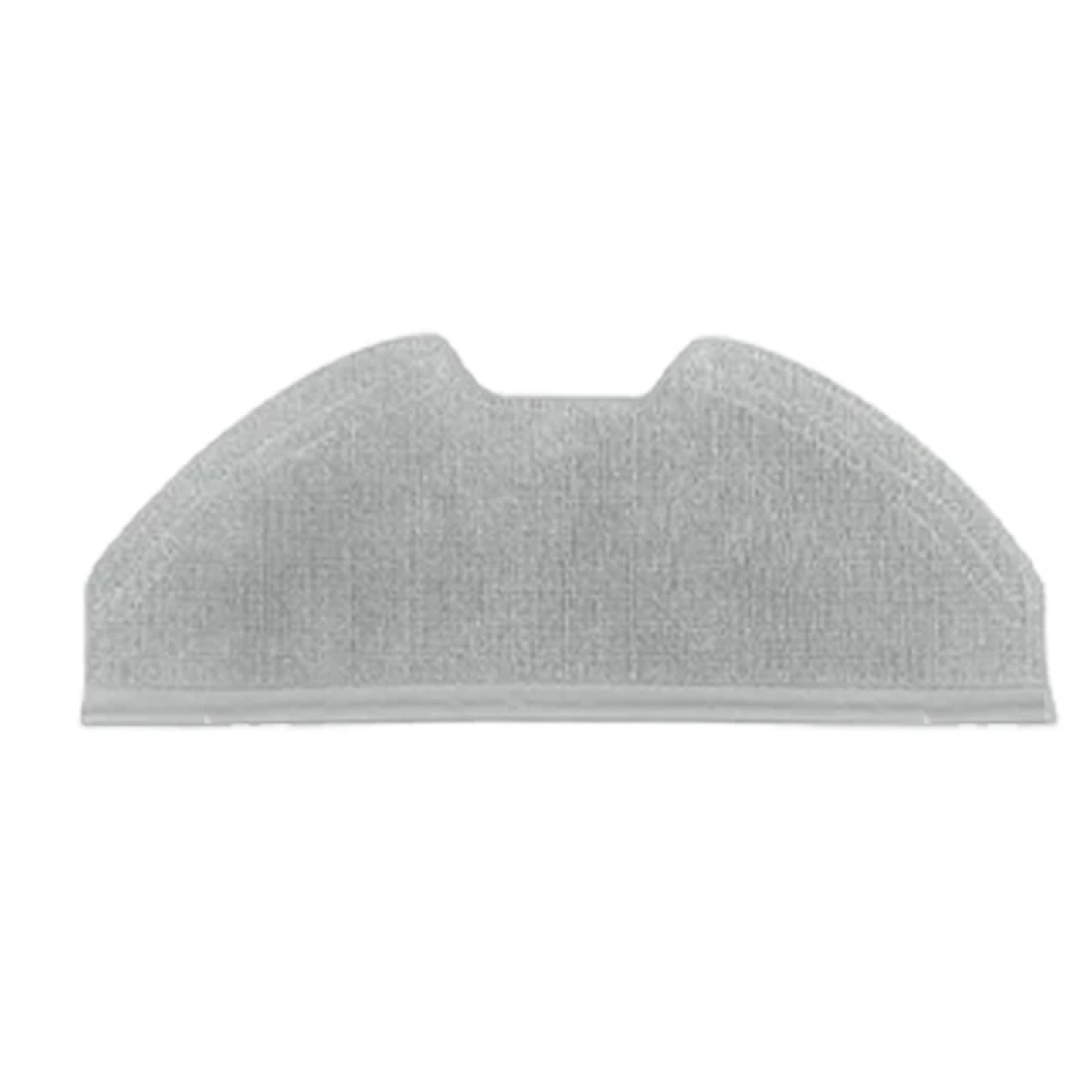Szara nakładka mopująca do robota odkurzającego, z zakrzywioną górną krawędzią.
