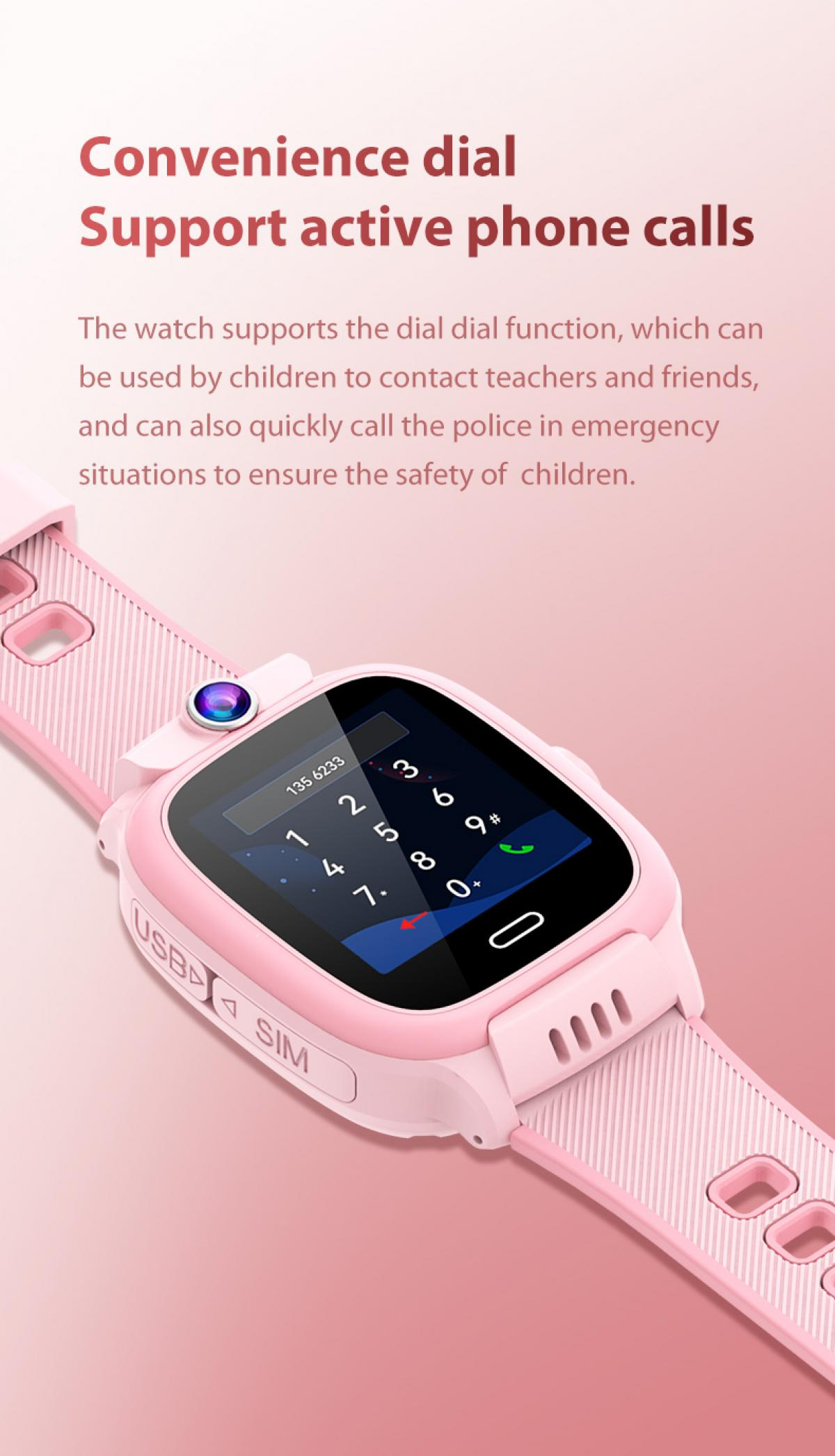 Eine pinke Smartwatch mit einer Tastatur auf dem Bildschirm.