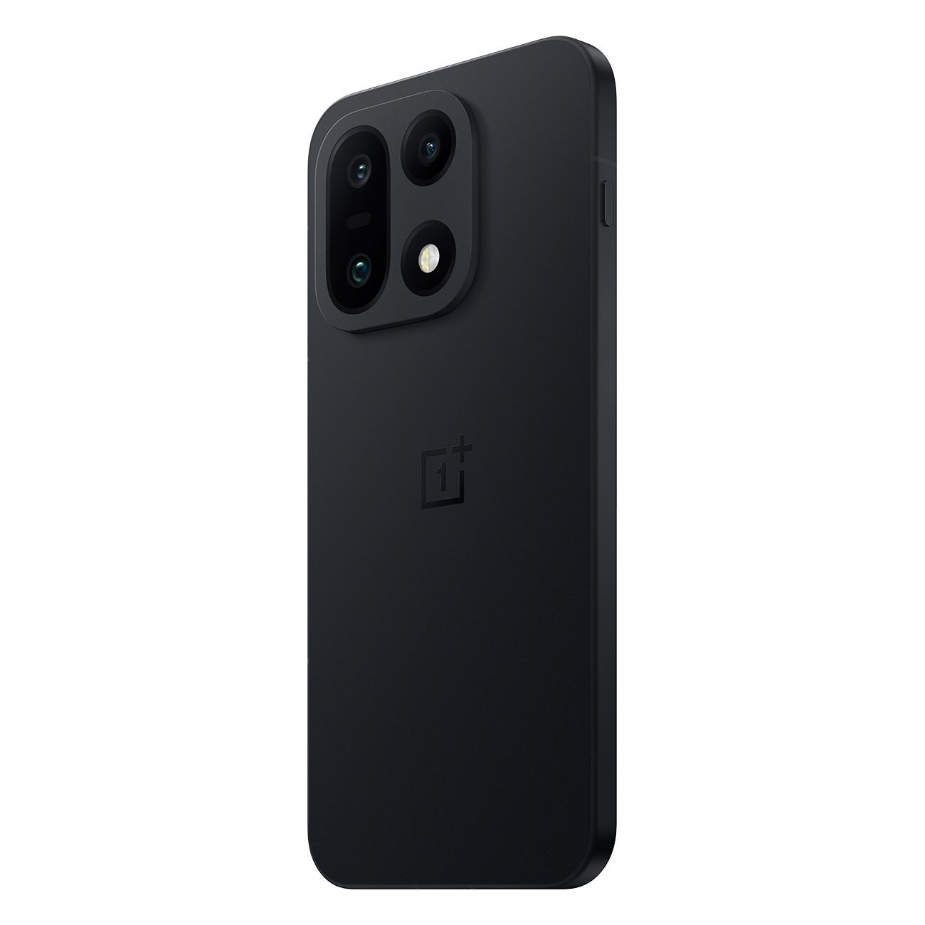 Black OnePlus phone with a square camera bump and the OnePlus logo on the back.