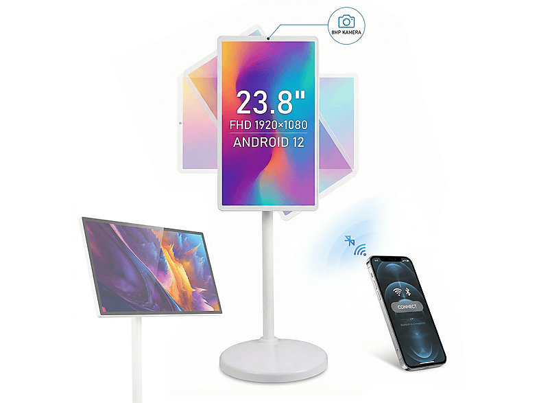 DEBUY 24 Zoll FHD Touch Android 12 Akku 23,8 Zoll Full-HD LCD-TV (5 Sek. Reaktionszeit  , 60 Hz nativ)