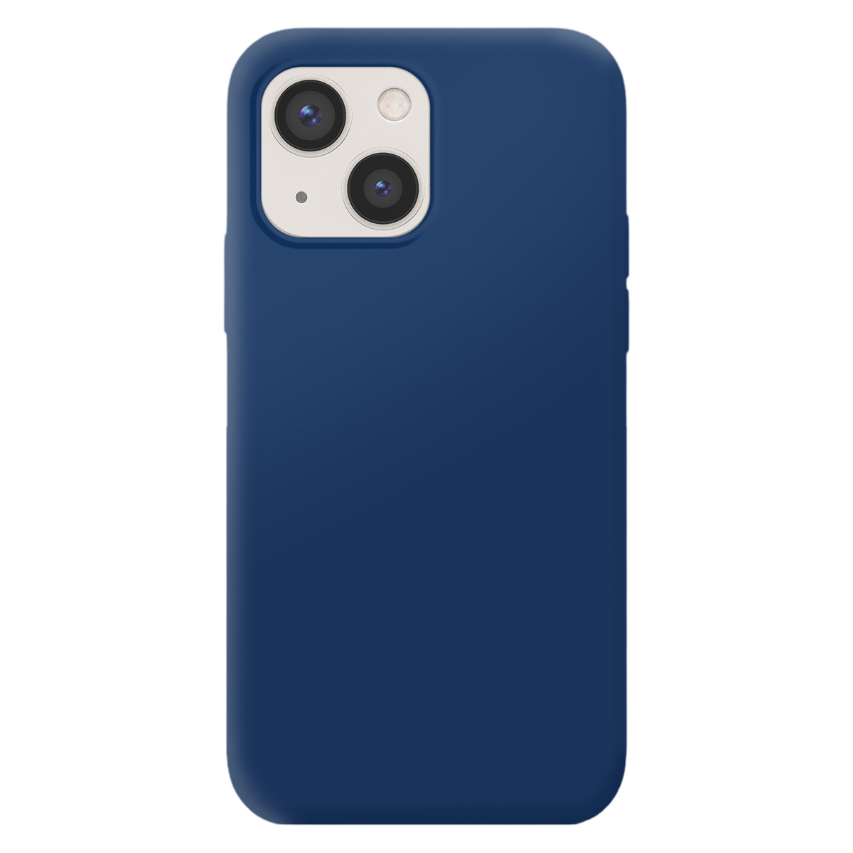 Dunkelblaue Handyhülle mit Dual-Kamera-Setup auf der Rückseite.