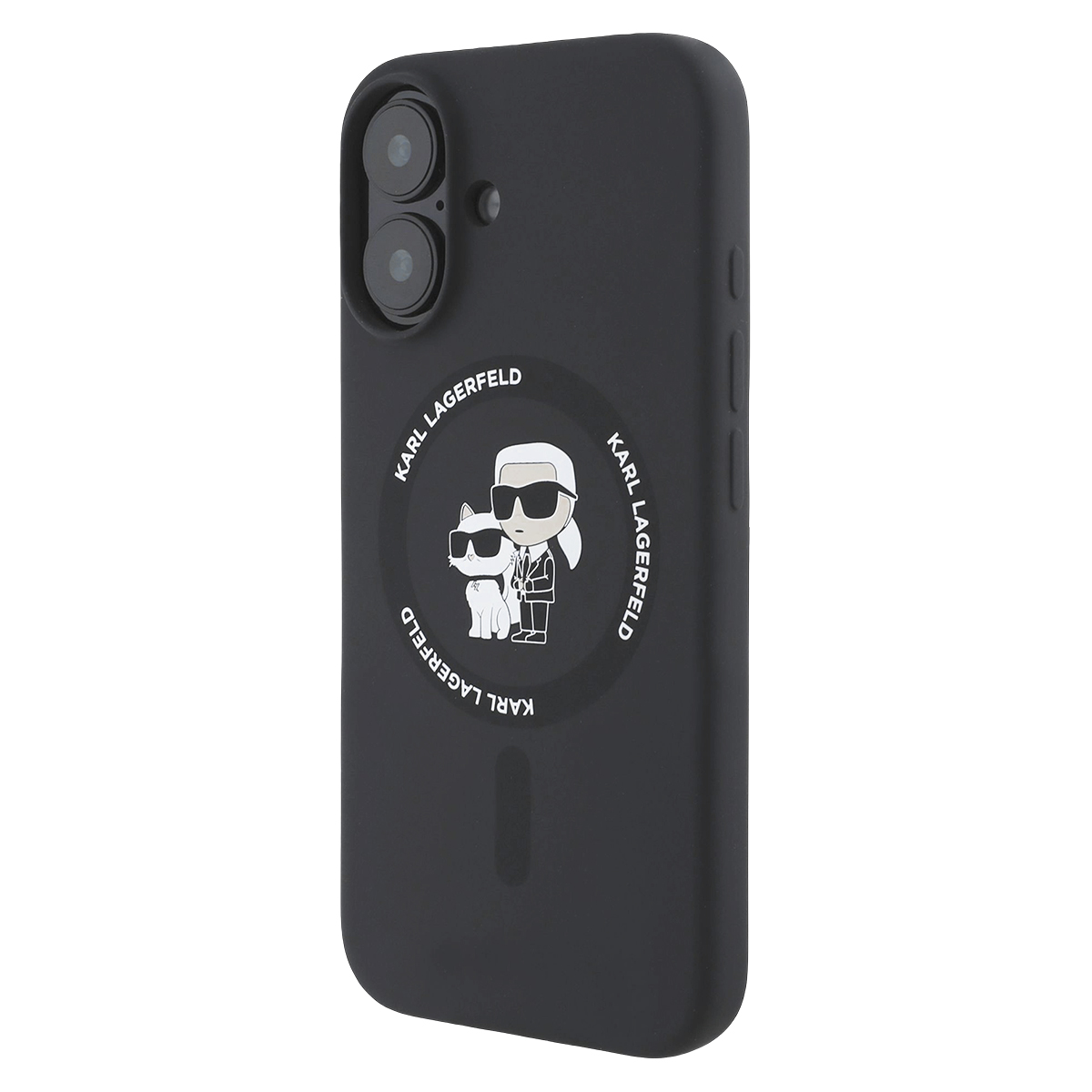 Funda Rígida Karl Lagerfeld Para IPhone 15 Plus De 6.7", Con Logotipo 3D Con Purpurina, Fondo Mate Y Bordes Elevados