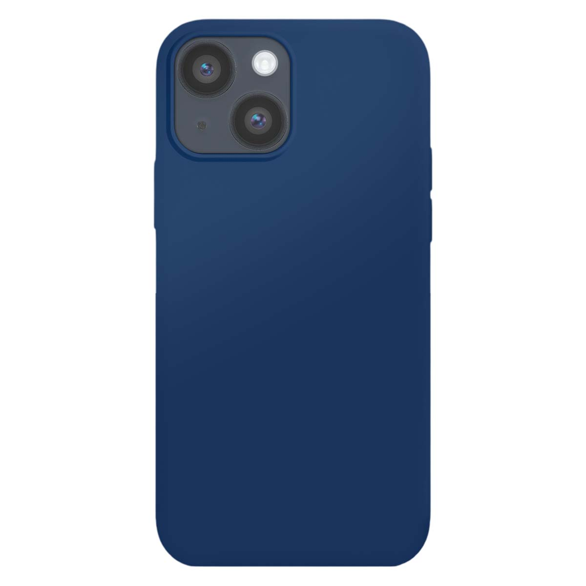 Custodia blu scuro per telefono con due fotocamere sul retro.