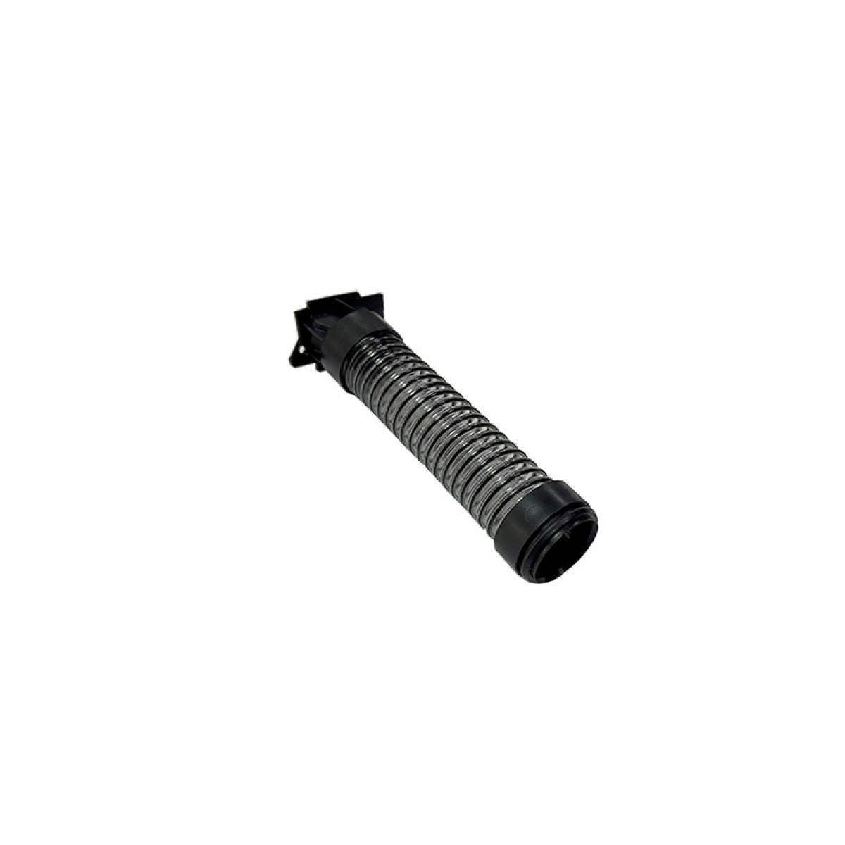 Czarny miech z metalową sprężyną i czarnym złączem.