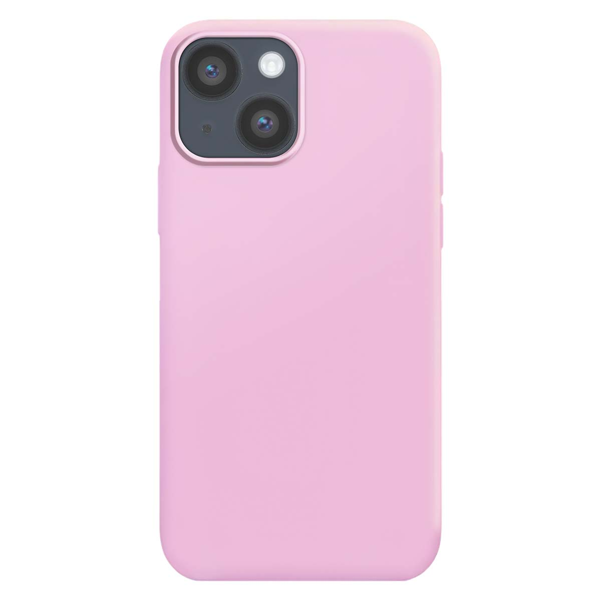 Una cover rosa per iPhone con doppia fotocamera sul retro.
