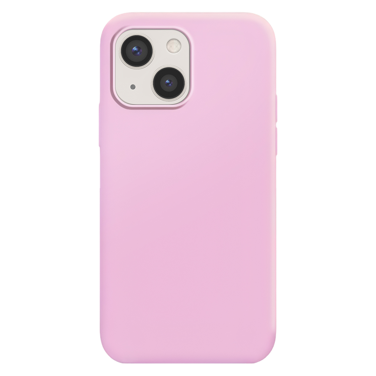 Una custodia per telefono rosa con doppio obiettivo della fotocamera in alto a sinistra.
