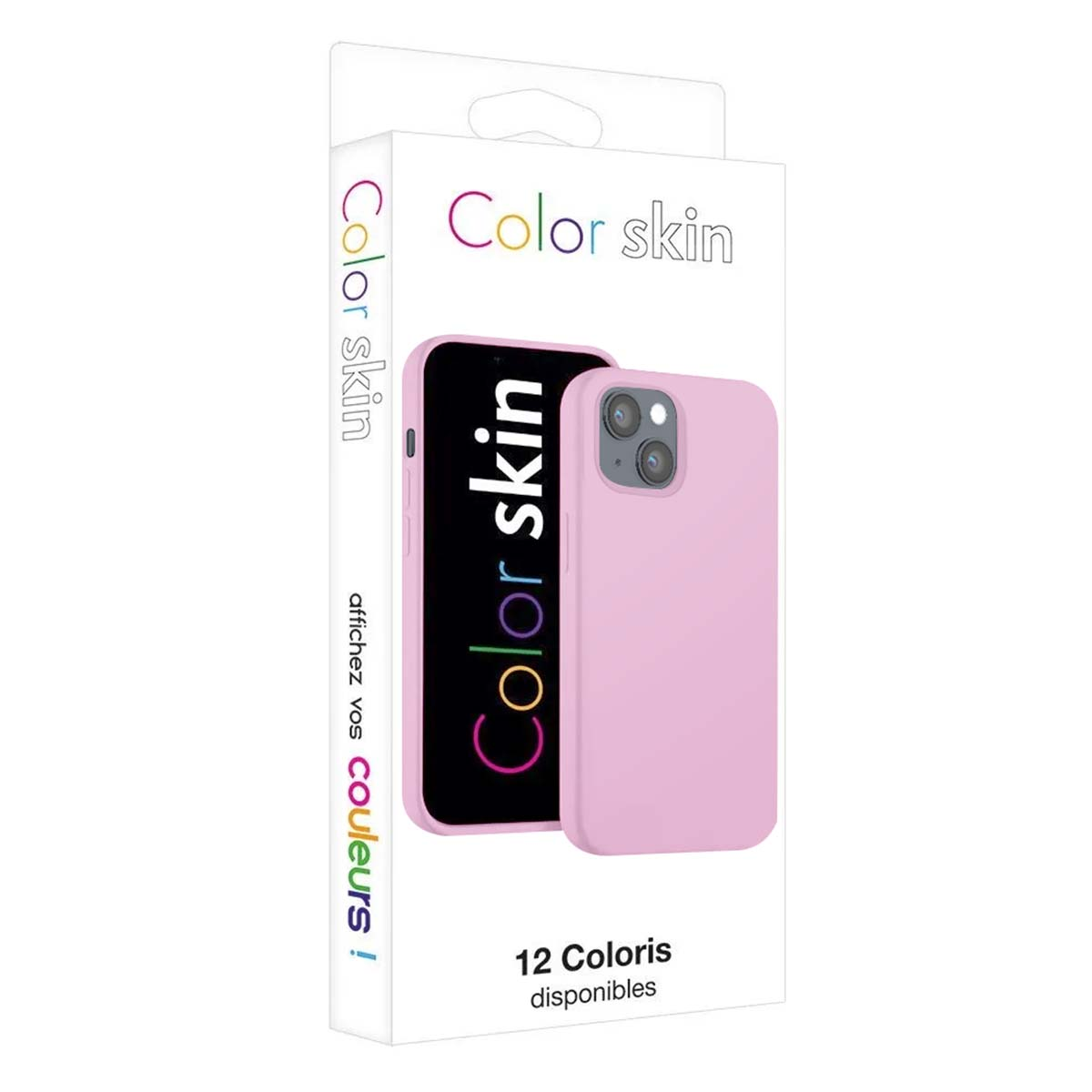 Confezione di cover rosa per telefono con cover e pellicola protettiva rosa.