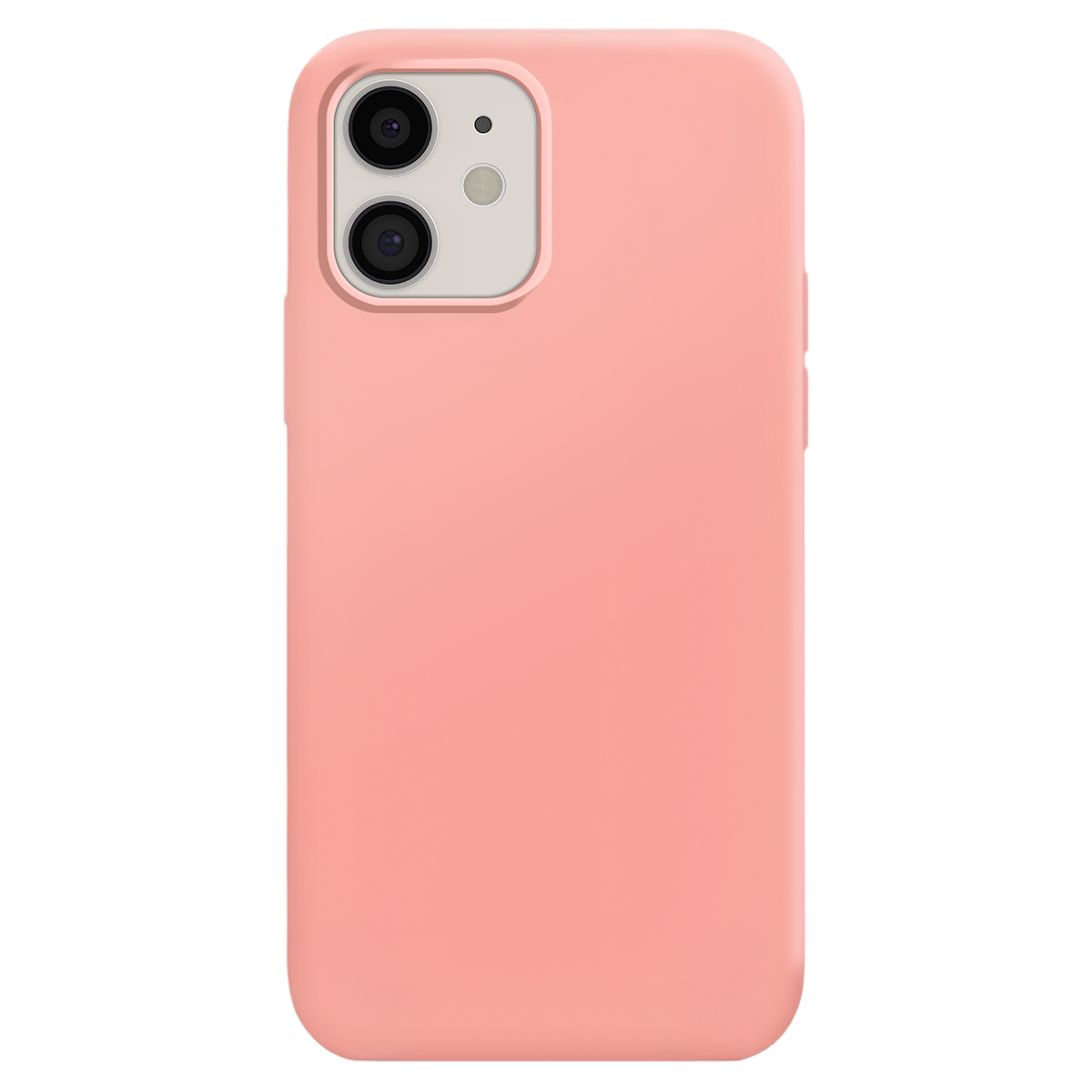 Una custodia per iPhone color pesca che mostra il modulo fotocamera.