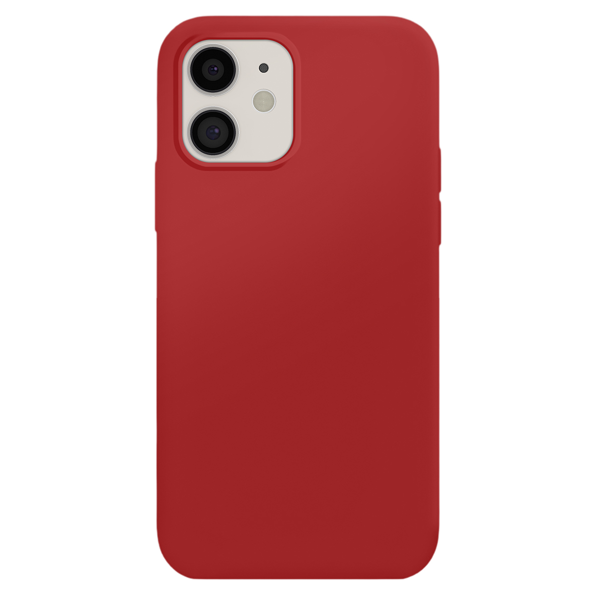 Custodia per telefono rossa con due obiettivi e flash.