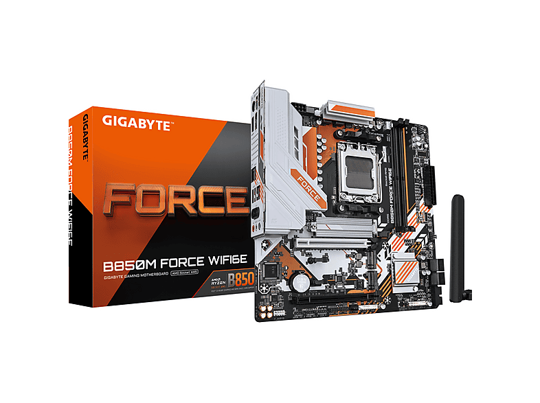 GIGABYTE Force WIFI6E M.2 HDMI DP AM5 AMD B850 DDR5 micro ATX Anakart