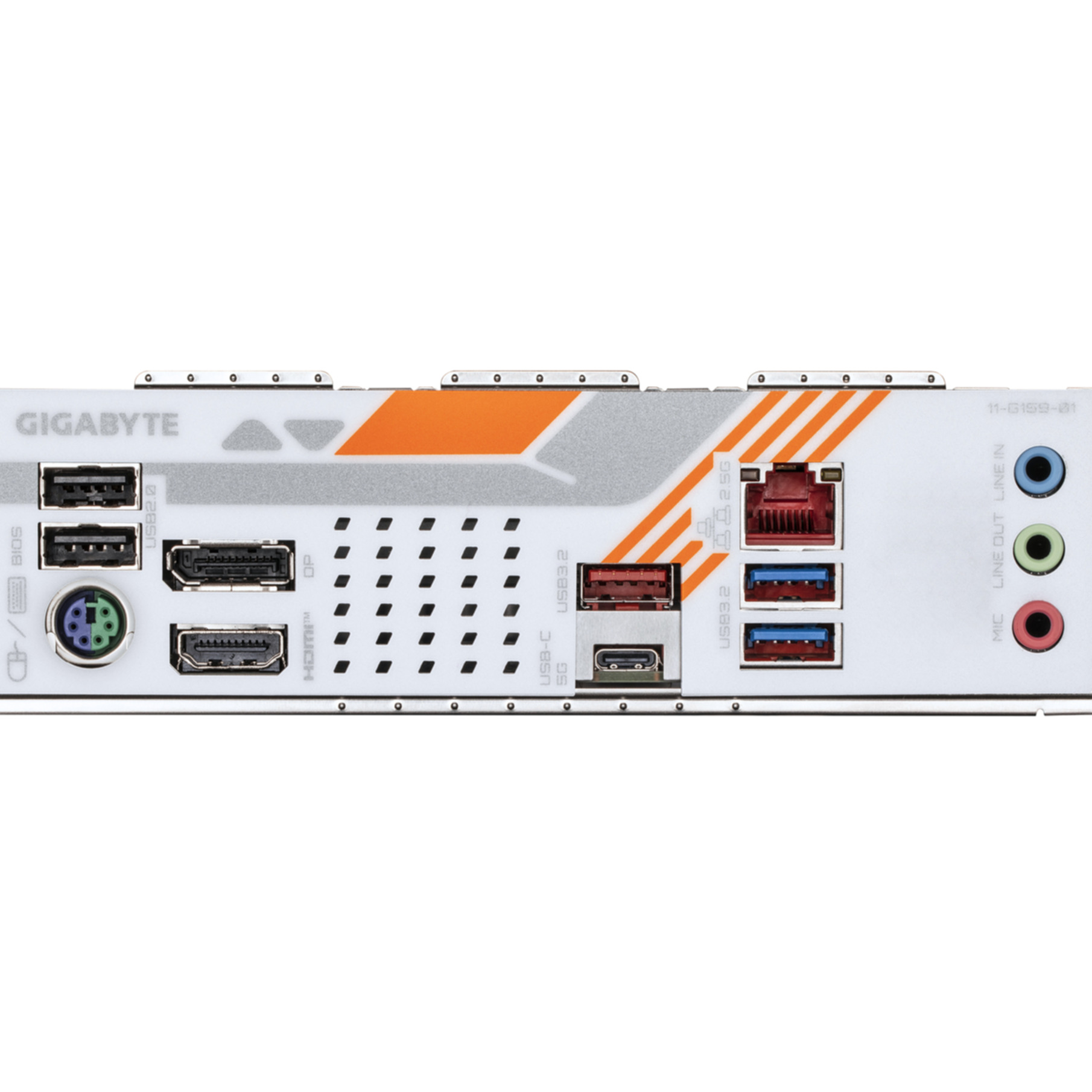 Anakart arka paneli USB, HDMI, DP, Ethernet, ses jakları ve PS/2 bağlantı noktası.