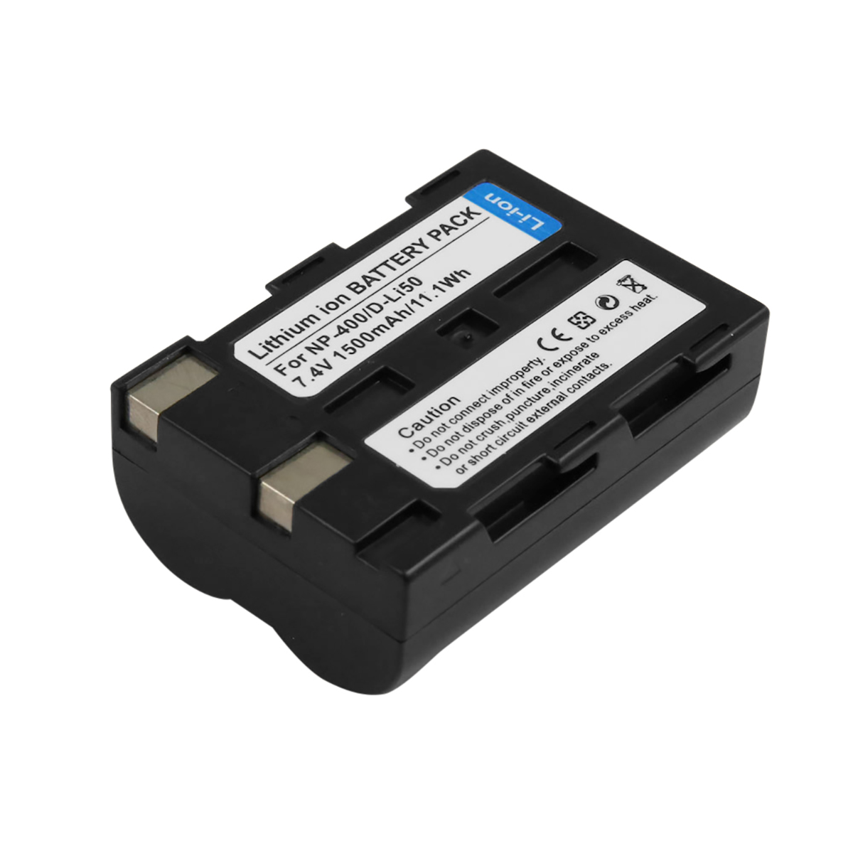 Schwarzer Lithium-Ionen-Akkupack für NP-400/D-Li50, 7,4V 1500mAh.