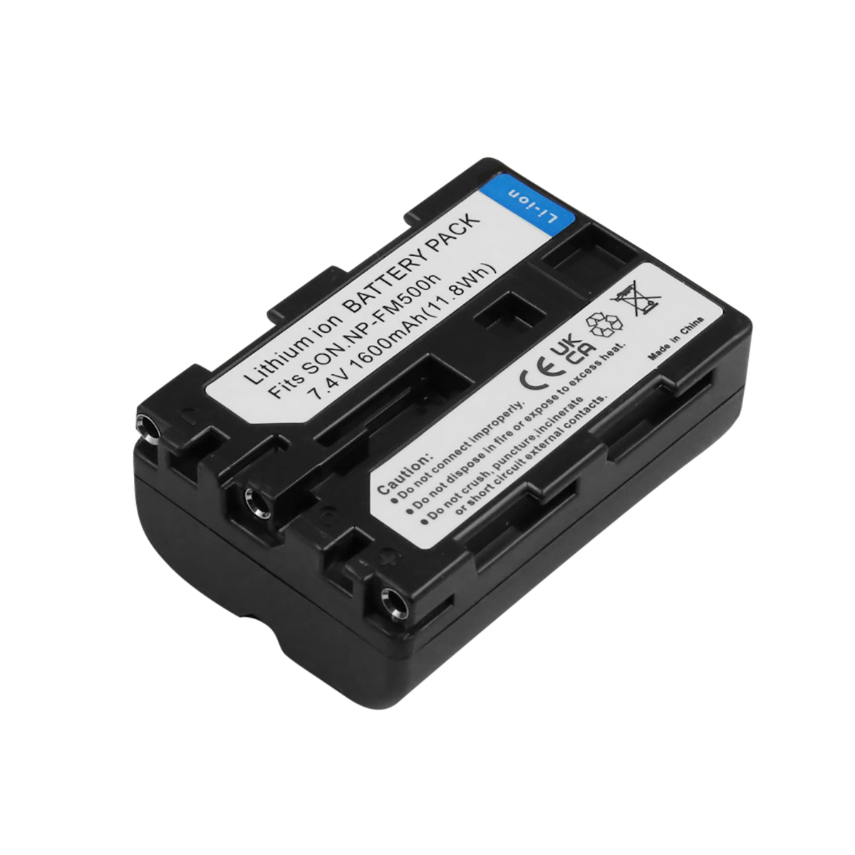 Batteria agli ioni di litio nera, 7,4V 1600mAh, compatibile con fotocamere Sony NP-FM500h.
