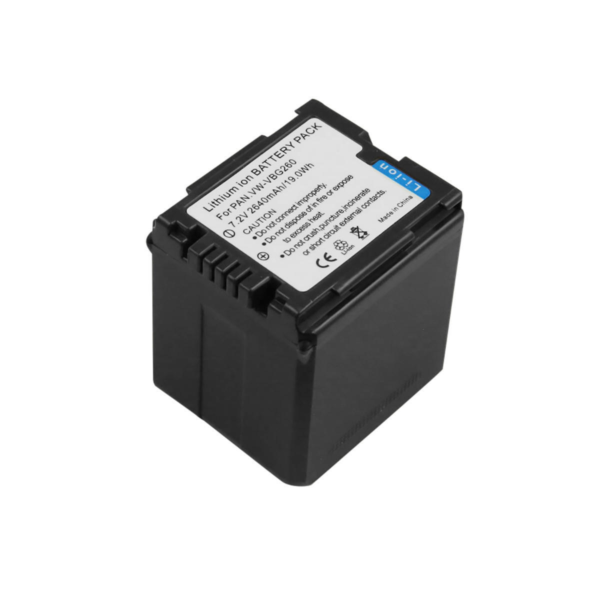 Schwarzer Lithium-Ionen-Akku für PAN VW-VBG260, 7,2V 2640mAh.