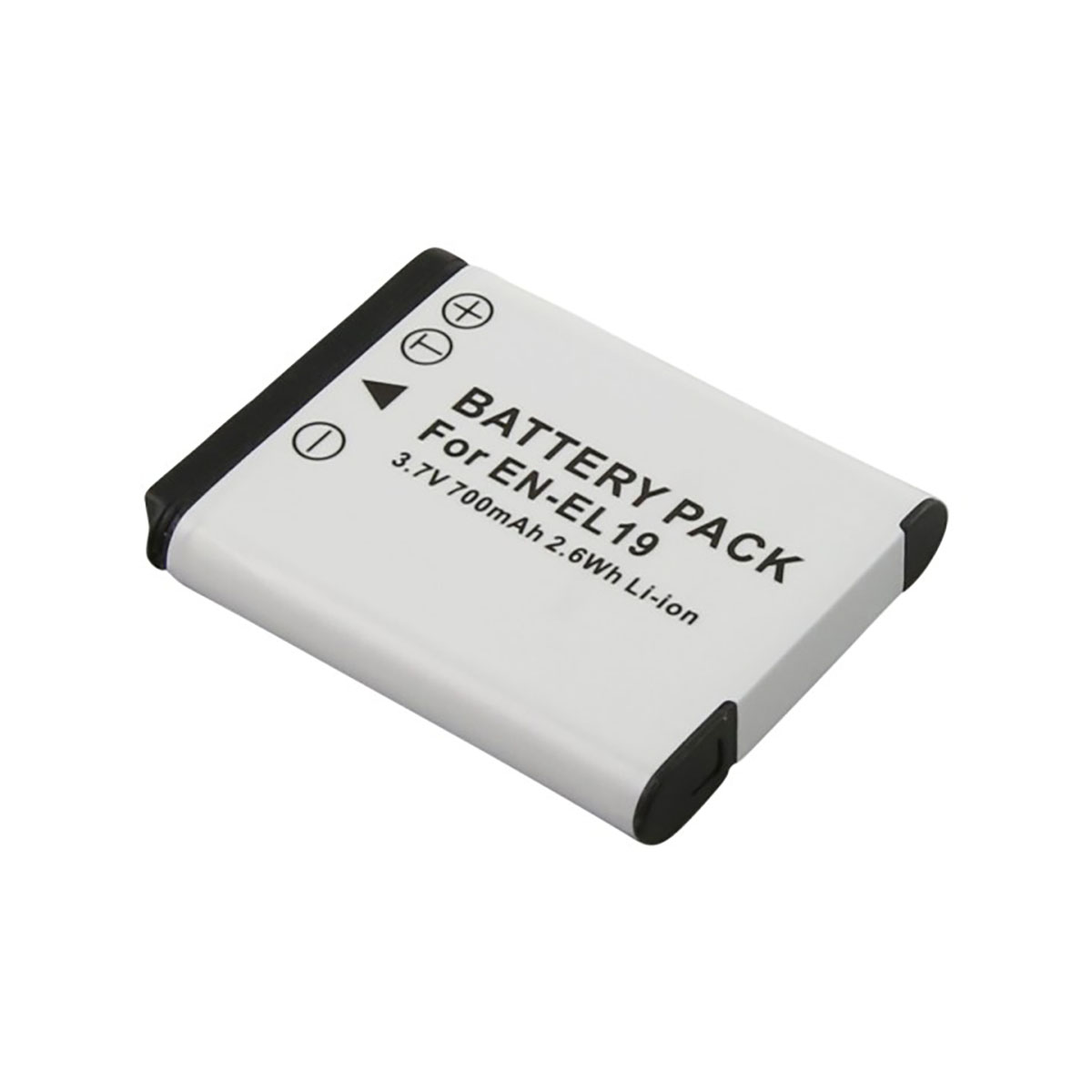 Batteria bianca per EN-EL19, 3,7V 700mAh 2,6Wh Li-ion.