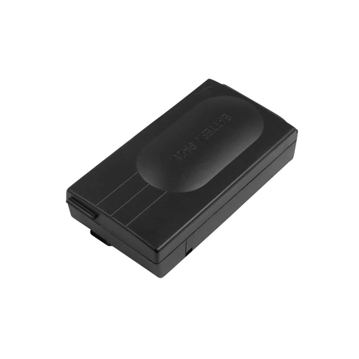 Un pacco batteria nero con testo in rilievo 'BATTERY PACK' su sfondo bianco.