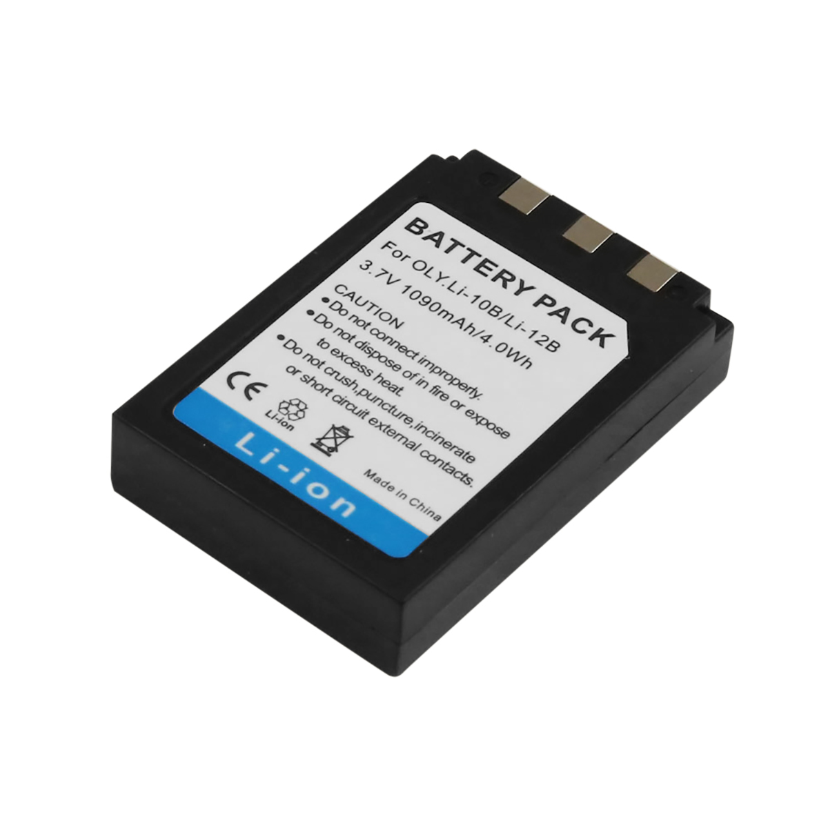 Batteria nera per OLY.Li-10B/Li-12B, 3,7V, 1090mAh, 4,0Wh.