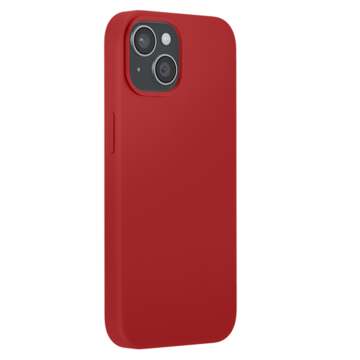 Una cover rossa per telefono con due obiettivi sulla parte posteriore.