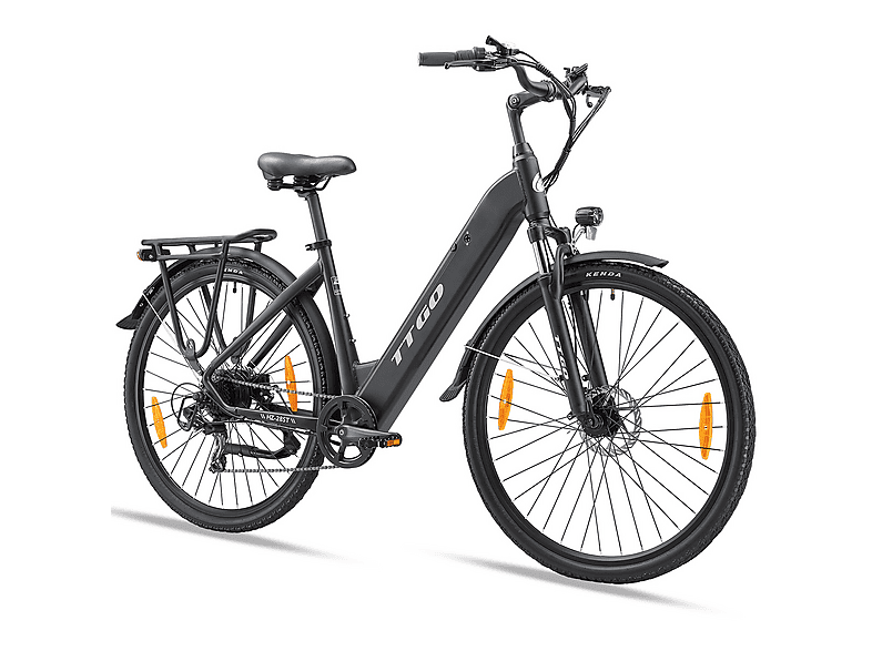 TTGO HZ28ST Citybike (Laufradgröße: 28 Zoll, Unisex-Rad, 720 Wh, Schwarz)