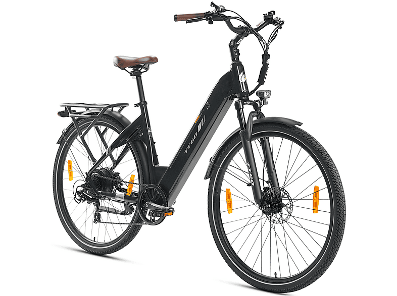 TTGO C3 Pro Citybike (Laufradgröße: 28 Zoll, Unisex-Rad, 720 Wh, Schwarz)