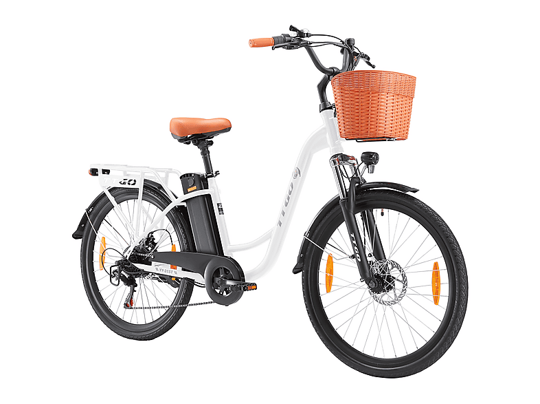 TTGO YY26ST Urbanbike (Laufradgröße: 26 Zoll, Unisex-Rad, 522 Wh, Weiß)