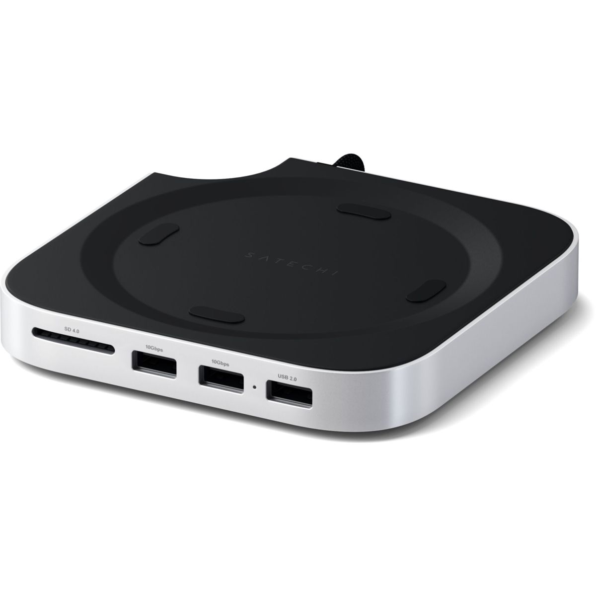 Satechi-Hub mit SD-Kartensteckplatz, zwei 10-Gbit/s-USB-C-Anschlüssen und einem USB-A 2.0-Anschluss.