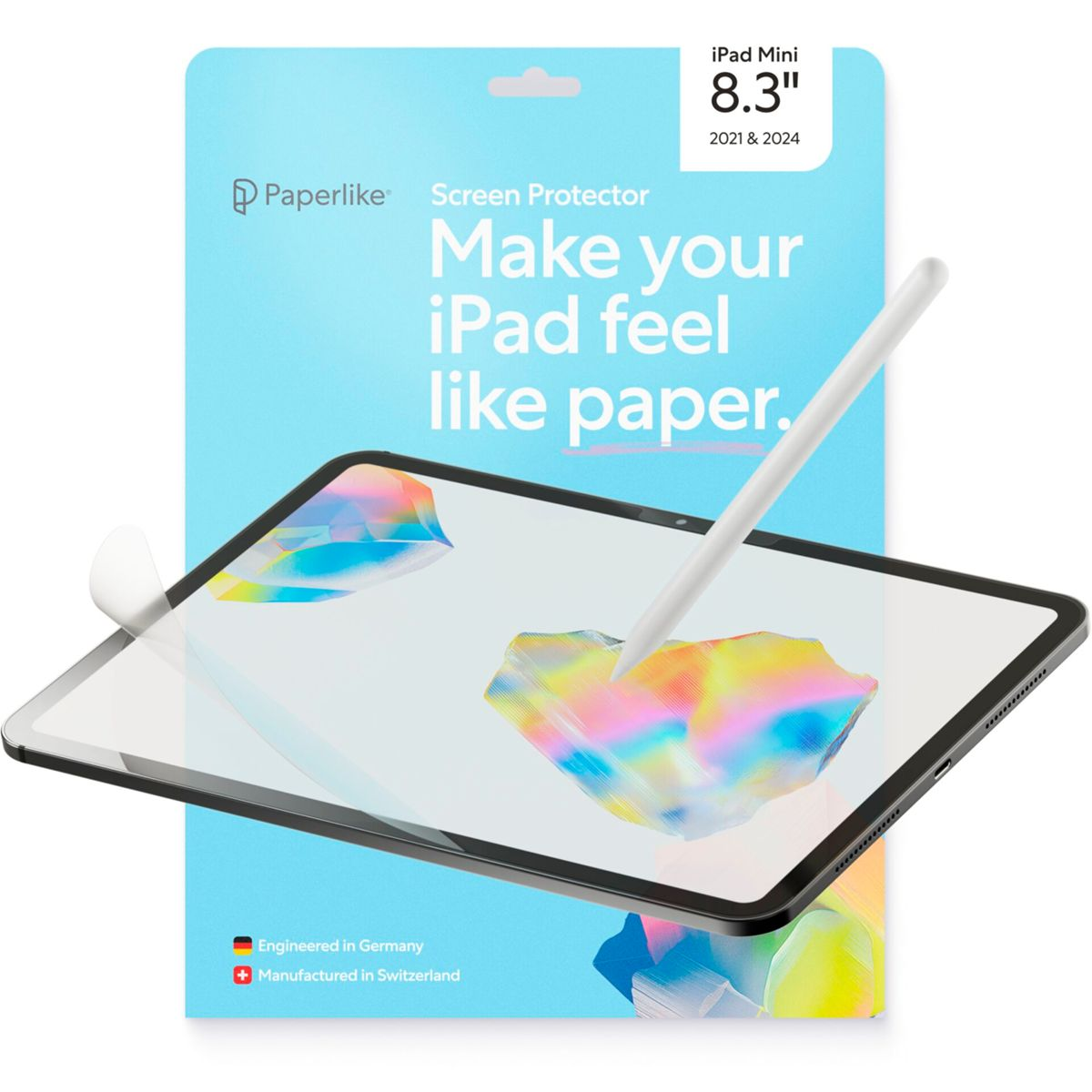 Protezione schermo Paperlike per iPad Mini 8.3" con stilo.