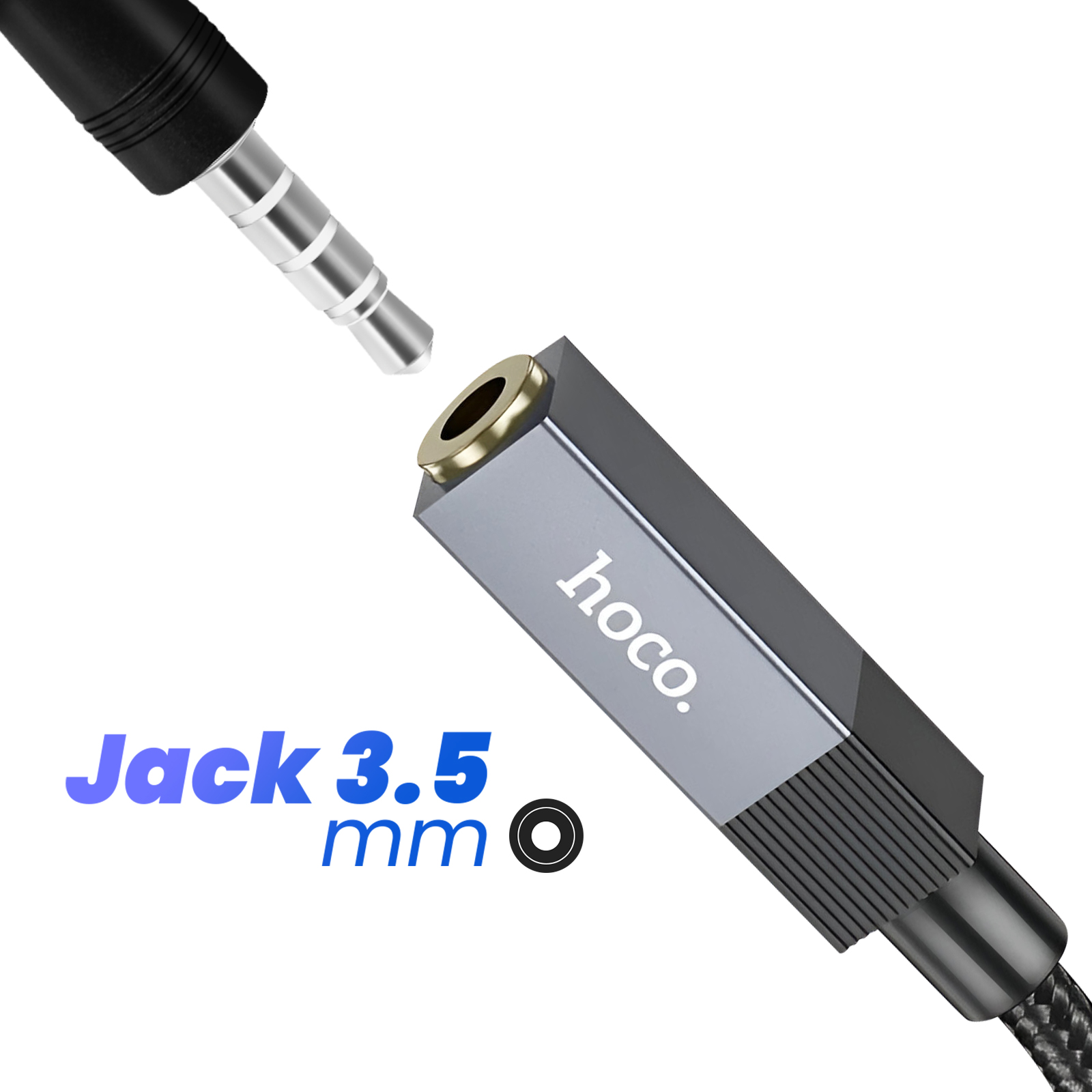 Un connettore jack da 3,5 mm viene inserito in una presa.