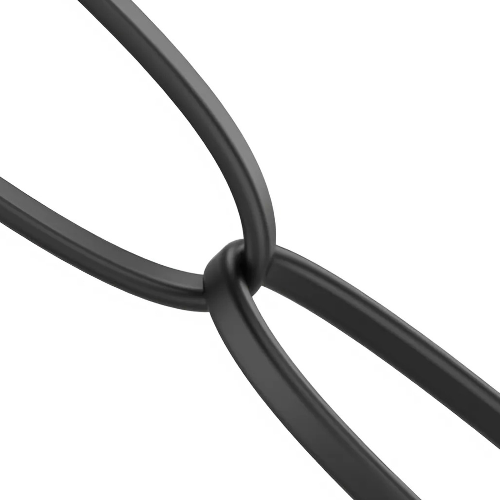 Due barre metalliche nere e curve sono collegate.