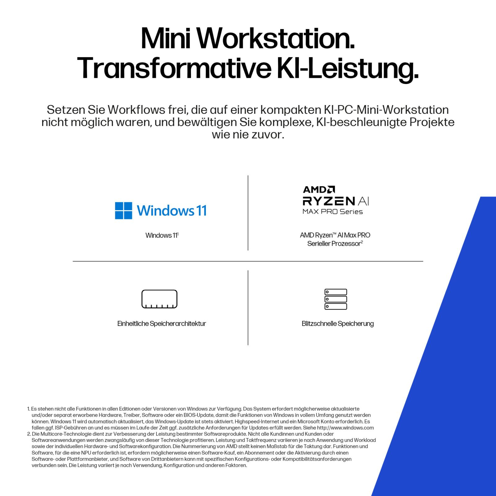 Mini Workstation con Windows 11 e processore AMD Ryzen AI Max Pro.