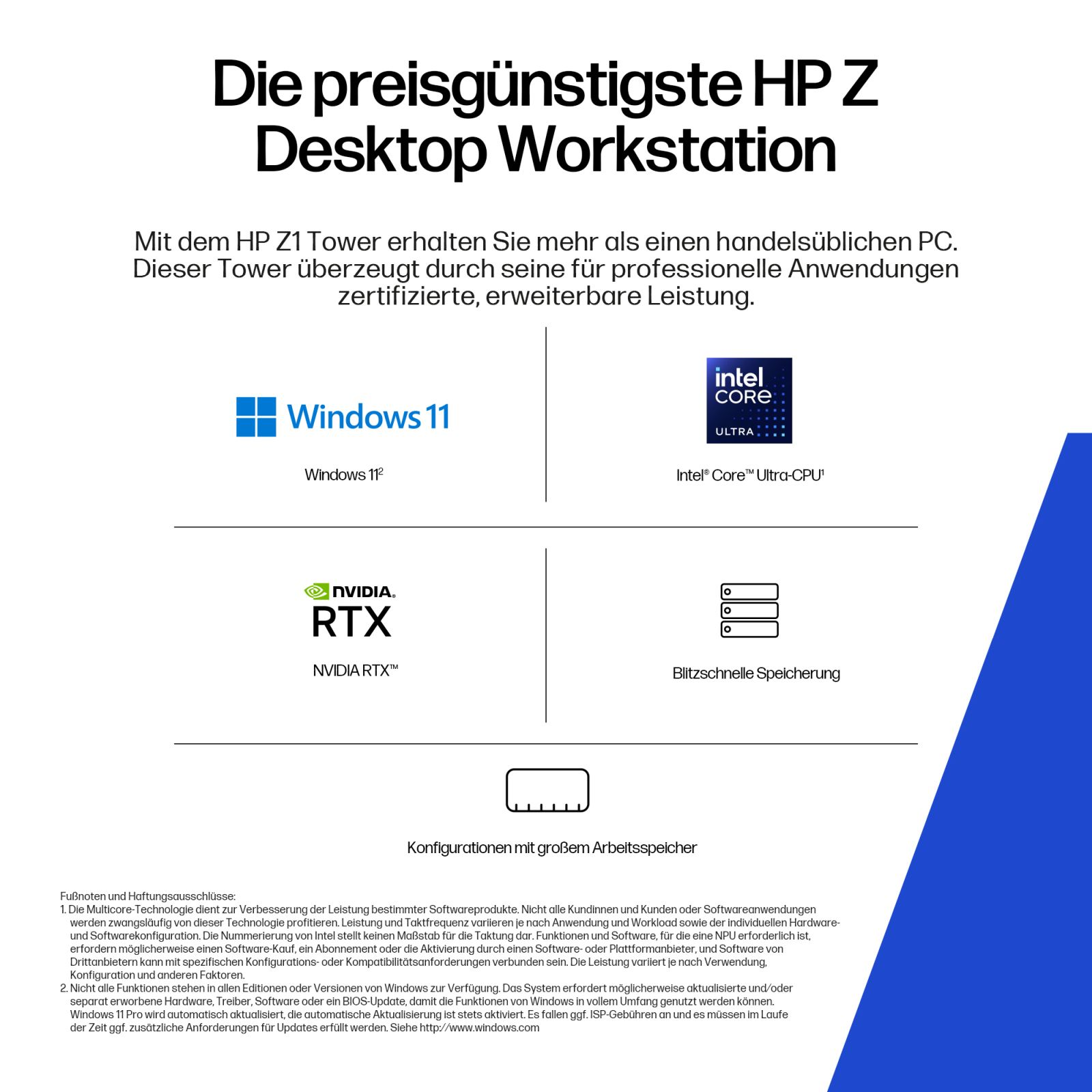 Stacja robocza HP Z z systemem Windows 11, procesorem Intel Core Ultra, NVIDIA RTX.