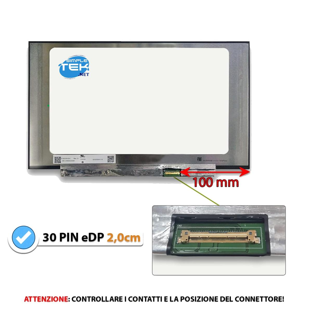Schermo laptop con logo "SIMPLE TEK .NET". Misura 100 mm.