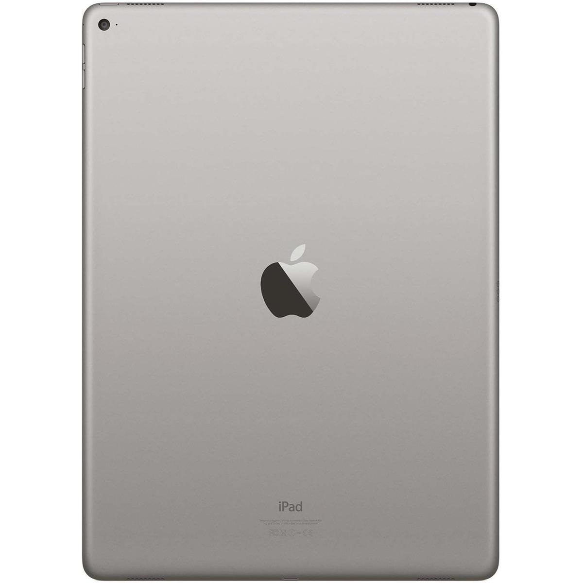 Vista posteriore di un iPad argentato con logo Apple e testo 'iPad'.