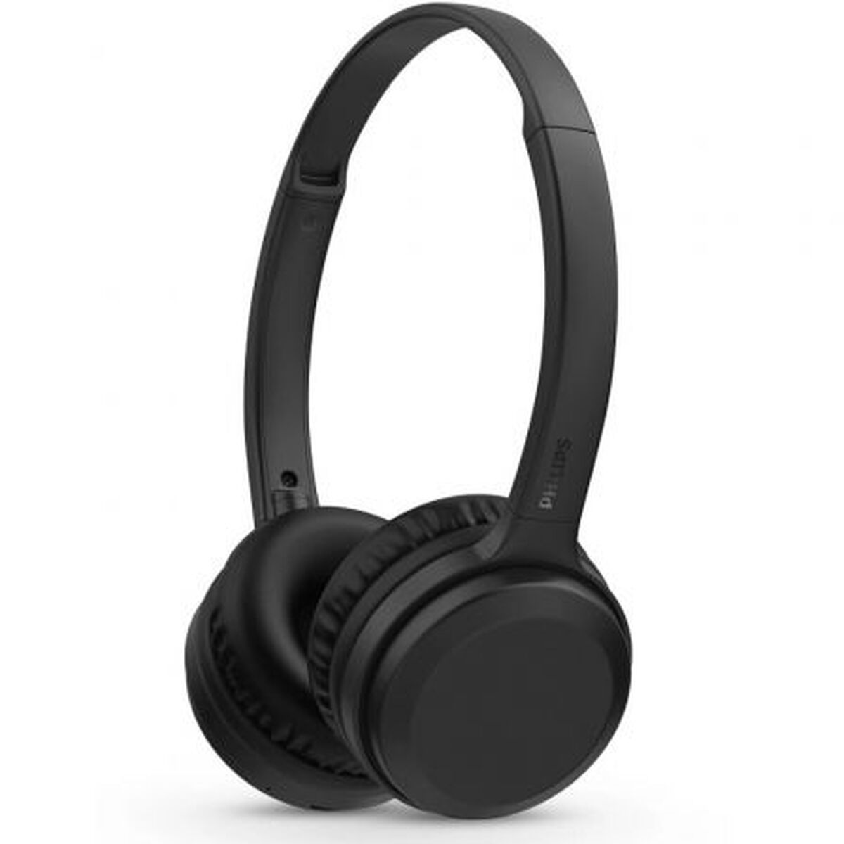 Cuffie Philips nere con padiglioni imbottiti e archetto regolabile, su sfondo bianco.