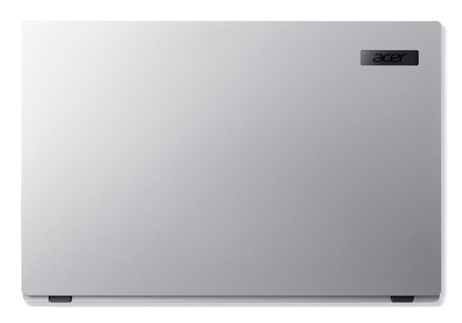 Srebrny laptop Acer, zamknięty, z logo w prawym górnym rogu.