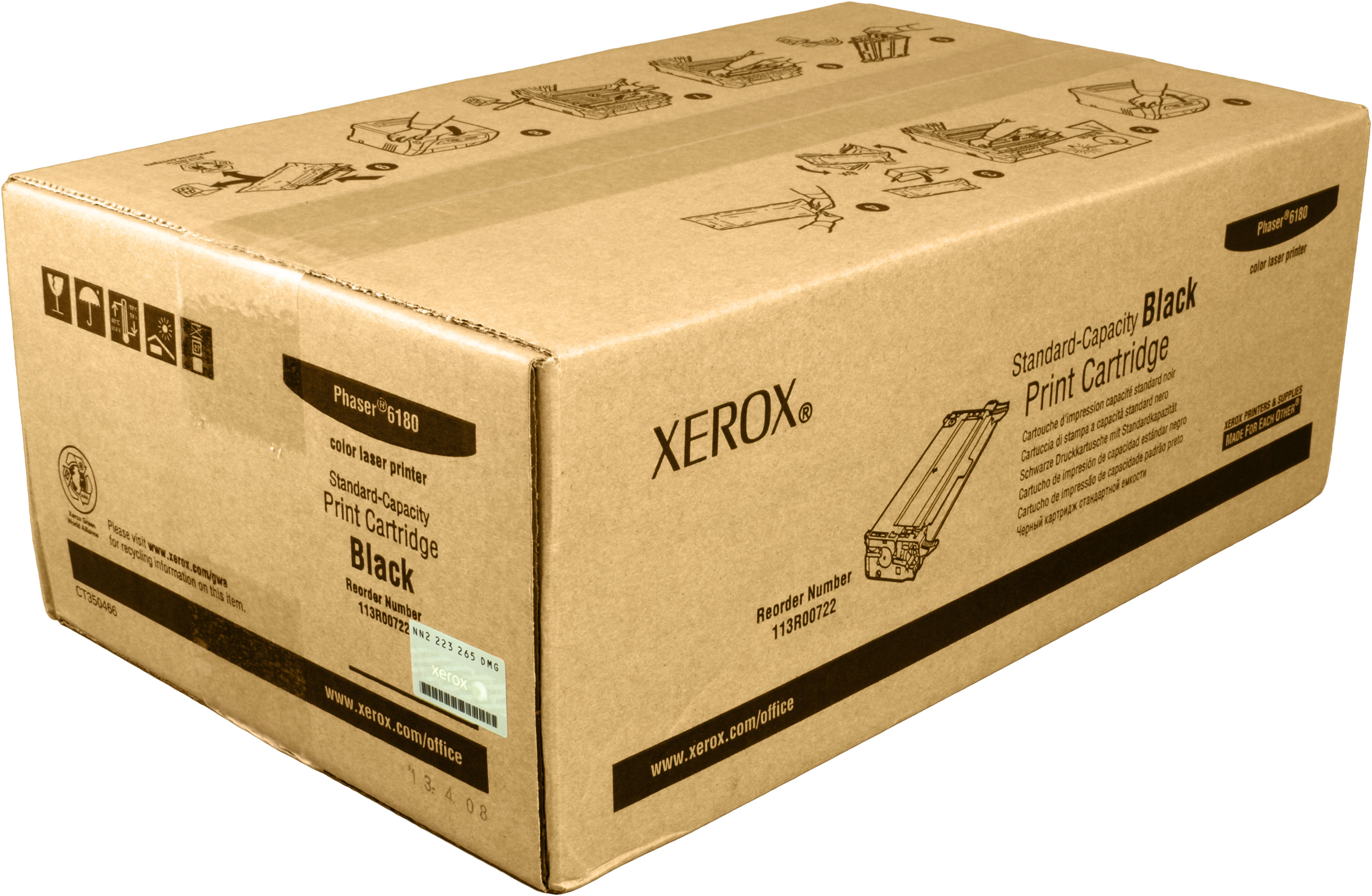 Scatola per cartuccia toner nero Xerox Phaser 6180.