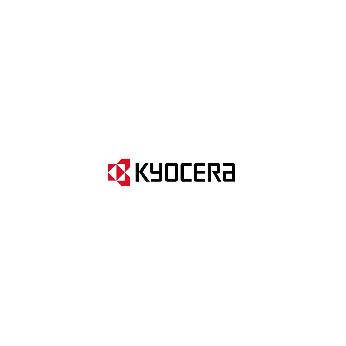 Il logo Kyocera presenta un simbolo geometrico rosso e il testo nero KYOCERA.
