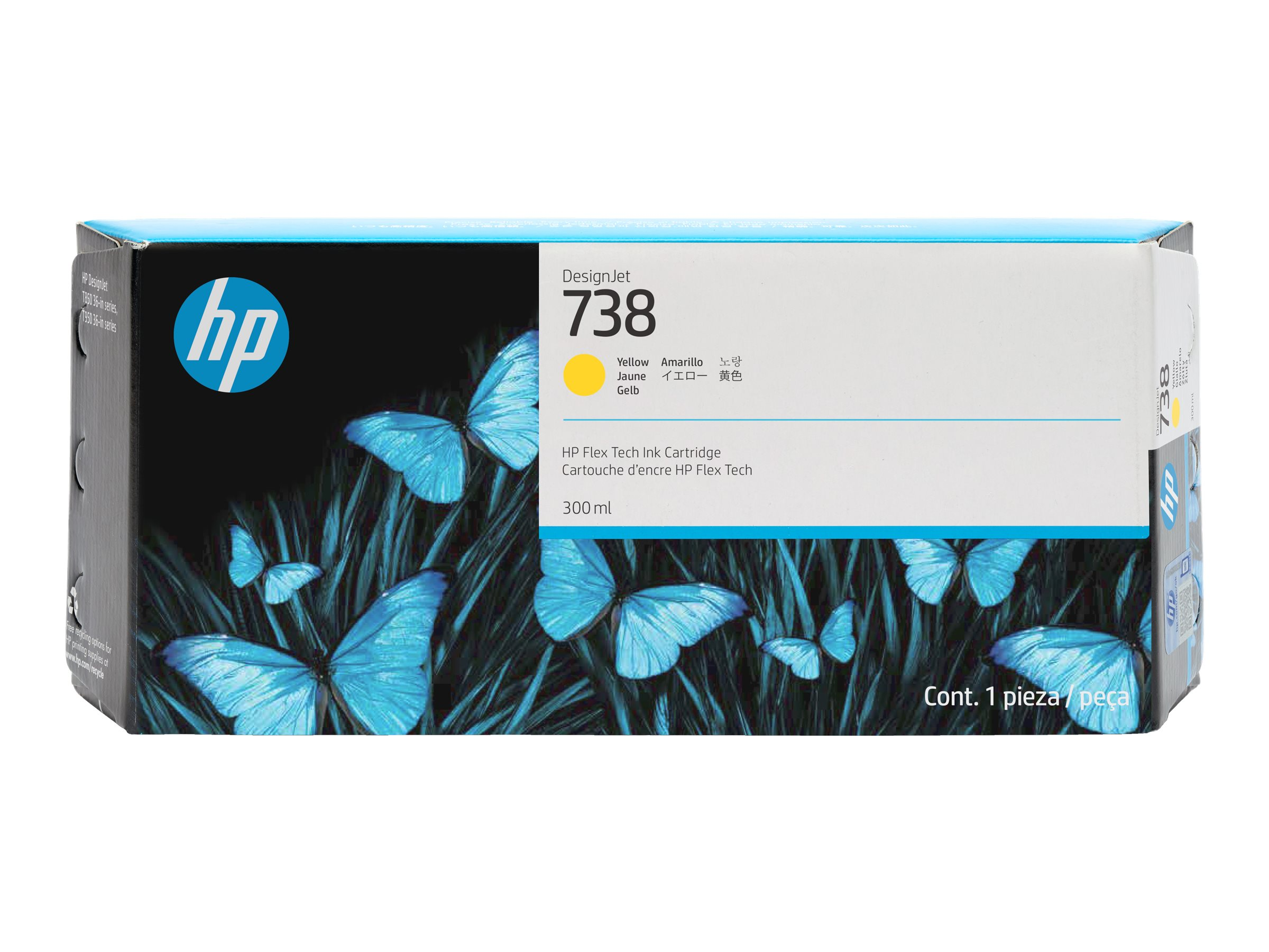 HP 676M8A 738 300 ml Yüksek Kapasiteli Mürekkep Kartuş Mürekkep baskı Sarı
